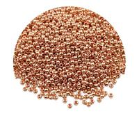 2 Packs KC Gold Metallic Glass Seed Beads,2mm Mini Glass Craft Beads for Crafting, Bracelets, Keychain Making, About 2000Pcs