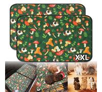 2 Packs Large Guinea Pig Cage Liner Hamster Pee Pad Bedding Washable & Air Dried Pee Pad, Absorbent Rabbit Cage Liner, for Small Animals Chinchillas Rabbits Bunny