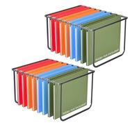 2 Packs Legal/Letter Size Hanging File Folder Frame,Desk Organizer Destop Files Frame,Hanging Folder Holder/Rack for Filing Cabinet File Drawer, 15.3" L*12.4 W*9.4 H,Black