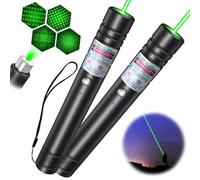 [2 Packs] LETEAPII Green Beam Light Flashlight Long Range, USB Rechargeable Tactical Flashlights with Star Cap Adjustable for TV/LED/LCD Screens, Presentations, Astronomy, Camping, Hiking, and Outdoor
