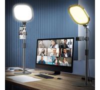 2 Packs LitONES Desktop Video Conference Light for Zoom Meeting, Desk Light with Stand and Phone Holder, Desk Lamp Laptop Light for Working from Home, Video light For Webcam Lighting/Streaming