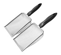 2 Packs Litter Scoop Stainless Steel Mesh poop Scooper,Metal Litter Pooper Scoop Shovel with 2.0mm & 3.8mm Fine Mesh for Dog,Kitty,Rabbit,Lizard, Gecko, Snake Habitat, Sand and Litter Poop Sifter