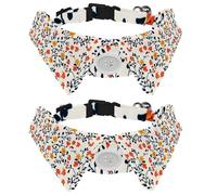 2 Packs Little Flower Pattern Dog Collars with Bow Tie and Bells, Adjustable Cat Bow Ties Collar for Small Medium Boys and Girls Pets Puppies Kittens
