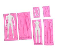 2 Packs Man Woman Male Female Body Model Dolls Silicone Fondant Molds Plaster Clay Mold Chocolate Biscuit Sugar Craft Ice Mould DIY Cake Decorating Supplies Baking Tools