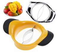2 Packs Mango Slicer Stainless Steel Fruit Tool for Large/Small Mangoes - Family-Friendly Effortless Pitting for Homemade Smoothies, Salads & Desserts