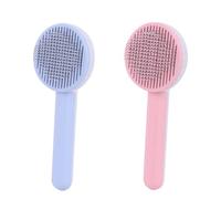 2 Packs Massage Comb Cat Grooming Brush Grooming Comb Cat Brushes for Short Long Hair Haired Cats Puppy Kitten Self-cleaning Massage Combs to Remove Loose Undercoat Mats Tangled Hair