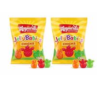 2 Packs Maynards Bassetts Jelly Babies Chicks, Fruity & Chewy Sweets, Easter Gift, 130g Perfect For Easter Egg Hunt Great Gift For Kids & Adults School Offices