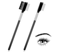 2 Packs Metal Eyelash Combs, Eyebrow Brush Comb Eyelash Separator Tool Eyebrow Eyelashes Brush Makeup Tools for Eyelashes Extension Mascara Metal Separated Lash Make up Brushes for Women