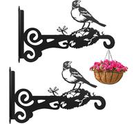 2 Packs Metal Plant Hangers, Heavy Duty Iron Hanger Wall Hooks ,Outdoor Wall Basket Brackets for Plants, Bird Feeders, Wind Chimes & Lanterns - Rust-Resistant,Decorative Hanging Brackets (StyleA 2pcs)