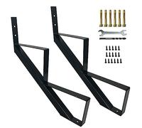 2 Packs Metal Stair Step Stringers, 2 Step Steel Riser Stringer for 19.4inch Height Deck(Polished Black)