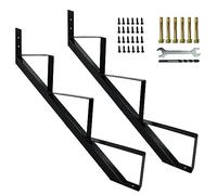 2 Packs Metal Stair Step Stringers, 3 Step Steel Riser Stringer for 27.1inch Height Deck(Matt Black)