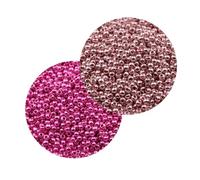2 Packs Metallic Glass Seed Beads, 2mm Mini Glass Seed Beads for Bracelets, Crafting, Keychain, About 2000Pcs, Pink Tone