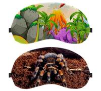 2 Packs Mexican Red Knee Tarantula Spider Sleep Mask for Back and Side Sleeper, 100% Light Blocking Eye Mask, Adjustable & Breathable Sleeping Eye Cover, Zero Eye Pressure