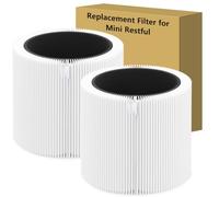 2 Packs Mini Restful HEPA Replacement Filter Compatible with Blueair Mini Restful Air Purifier, H13 True HEPA & Activated Carbon Filter