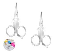 2 Packs Mini Scissors, Folding Travel Scissors Small, for Craft, Sewing (Silver)