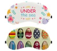 2 Packs Modern Colorful Easter Eggs Eye Mask, Sleep Mask for Side Sleeper, Soft Sleeping Eye Mask for Women Men, Complete Light Blocking, Zero Pressure Night Blindfold