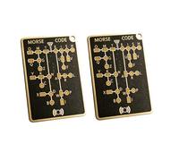2 Packs Morse Code Practice Card, Real-Time LED and Audio Feedback, Built-in Record and Playback, Pocket-Sized Learning Tool for Adults