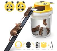 2 Packs Mouse Trap Bucket,Automatic Reset Flip Mouse Traps, Humane Rat Traps Indoor &Outdoor Use,5 Gallon Bucket Compatible,Reusable Mice Catching Tool (2 Packs, Yellow)