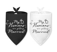 2 Packs My Humans are Getting Married Dog Wedding Bandanas Bridal Shower Gifts Pet Dog Triangle Scarf Accessories Engagement Announcement Photo Prop for Small Medium Large Dogs Cats