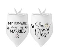 2 Packs My Humans are Getting Married She Said Yes Wedding Dog Bandana Bridal Shower Gift Puppy Bandanas Wedding Engagement Photo Prop Accessories for Dog Lovers Owner Gift