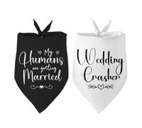 2 Packs My Humans are Getting Married Wedding Crasher Dog Bandana Bridal Shower Gift Wedding Engagement Photo Prop Accessories for Dog Lovers Owner Gift
