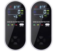2 Packs Natural Gas Leak Detector and Carbon Monoxide Detectors, 4-in-1 Gas & Carbon Monoxide Detector with Temperature(°F) & Humidity,Propane & CO Detector for Home,RV,Apartment