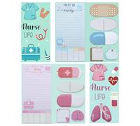 2 Packs Nurse Sticky Notes,Blue and Pink Nurse Medical Writing Memo Pads Self-Stick Nursing Medical Notes Pads for Nursing Student School Supplies Hospital Nurse Appreciation Gifts