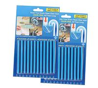 2 Packs of 12 Drain Cleaner Sticks for Bathroom & Kitchens Sink Stick Plughole Sticks Drain Unblocker to Prevent Plug Hole Blockage (Bule)