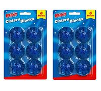 2 Packs of 6 Toilet Cistern Blocks Clean Freshener Blue Loo Bathroom Tablets