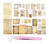 2 Packs of 90 Scrapbook Stickers, 1 Elbow Tweezers, Scrapbook Accessories, Retro Travel Stickers, Writable Retro Scrapbooking Thin Stickers, Photo Album Decoration Stickers