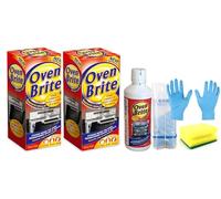 2 Packs of Oven Brite Antibacterial Oven Cleaning Kit - 2X 500 ml Bottle - Bags for Racks and Gloves Included - Complete cleaning kit with Degreaser Sponge