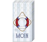 2 Packs of Paper Pocket Handbag Tissues Hankies - Welcome ON Board - Sailing Sea Life Jacket - Pocket Tissue