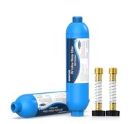 2 Packs of RV Inline Water Filter with Flexible Hose Protector, NSF 42/372 Certified, Reduce Chlorine, Odor, Taste, Rust and Fluoride in Drinking Water, Dedicated for RVs and Marines.