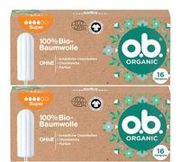 2 Packs of Tampon - O.B. Organic Normal, (16 Count) Organic Tampons for Medium to Strong Days, Made from 100% Organic Cotton for Natural Protection, Brown, 30360