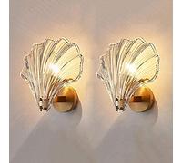 2 Packs of Wall Lamp Clear Glass Creativity Brass Wall Light Champagne Gold Glass Lampshade Crystal Copper Wall Lamp,for Entryway Staircase