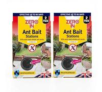 2 Packs of Zero In® All-Weather Ant Bait Stations - Twinpack, Dual Action Gel Ant Killer for Outdoor Use, Safely Enclosed, Kills Ant Nests, Ready-to-Use, Weather-Resistant