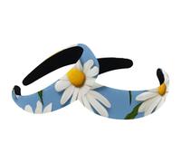 2 Packs Padded Thick Headbands, Daisy-1084 Vintage Thick Hair Bands, Velvet Wide Top Turban for Girls Women Men