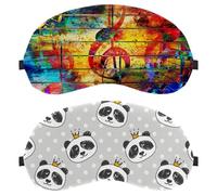 2 Packs Panda Prince is Cool Sleep Eye Mask for Side Sleeper, Sleeping Mask, Light Blocking Eye Mask, Soft Eye Shade Cover for Travel, Nap, Plane