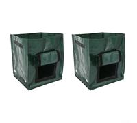 2 Packs PE Potato Planting Bags With Window, Portable Garden Planters Pots For Root Crop Growing, Carrot Onion Cultivation Containers, Green Square Grow Bags