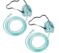 2 Packs - Pediatric Standard Oxygen Mask with 6.6' Tubing and Adjustable Elastic Strap - Size S