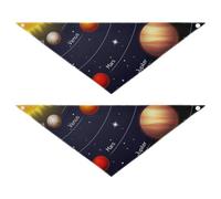2 Packs Pet Bandanas, Dog Triangle Scarf, Adjustable Pet Headscarf Kerchief for Large Dog Cats Daily Wear L Solar System with The Sun Earth Mars Mercury Jupiter Saturn