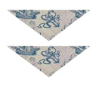2 Packs Pet Bandanas, Dog Triangle Scarf, Adjustable Pet Headscarf Kerchief for Medium Dog Cats Daily Wear M Old Vintage Sailing Ships, Anchor, Sea Octopus Monster Ocean Map