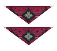 2 Packs Pet Bandanas, Dog Triangle Scarf, Adjustable Pet Headscarf Kerchief for Medium Dog Cats Daily Wear M Ethnic Native Southwest American, Tribal Aztec Textiles