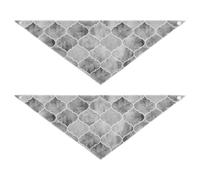 2 Packs Pet Bandanas, Dog Triangle Scarf, Adjustable Pet Headscarf Kerchief for Medium Dog Cats Daily Wear M Vintage Grey Moroccan Tiles White Watercolor Geometric