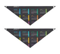 2 Packs Pet Bandanas, Dog Triangle Scarf, Adjustable Pet Headscarf Kerchief for Medium Dog Cats Daily Wear M Colorful Calendar Template Mock up Week Starts on Monday on Dark