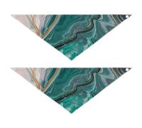 2 Packs Pet Bandanas, Dog Triangle Scarf, Adjustable Pet Headscarf Kerchief for Medium Dog Cats Daily Wear M Beige Teal Turquoise Paint Splash Abstract Marbling Marble Fluid