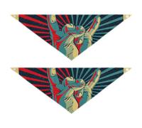 2 Packs Pet Bandanas, Dog Triangle Scarf, Adjustable Pet Headscarf Kerchief for Small Cats Puppy Daily Wear S Human Hand Rock and Roll Sign on Red Black Sunshine Lights