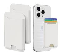 2 Packs Phone Card Holder, Leather Phone Wallet Stick on, Stronger Nano Adhesive Credit Card Holder for Back of Phone Case, With RFID Blocking, 4 Case Cards Holder for iPhone, Samsung, and Android,