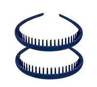 2 Packs Plastic Headbands for Women Girls Man Plain Headband Hair Bands with Teeth Non-Slip Hair Hoop with Teeth