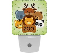 2 Packs Plug in LED Night Light Lamp, Zoo Animals Nightlights with Auto Dusk to Dawn Sensor for Bathroom Bedroom Kids Room Hallway Stairs